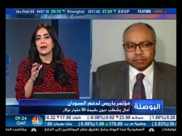 PROF ALLAM AHMED CNBC ARABIA ON PARIS SUDAN INVESTMENT CONFERENCE